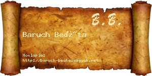 Baruch Beáta névjegykártya