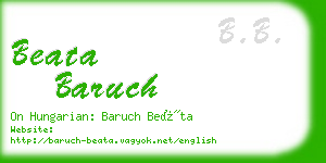 beata baruch business card